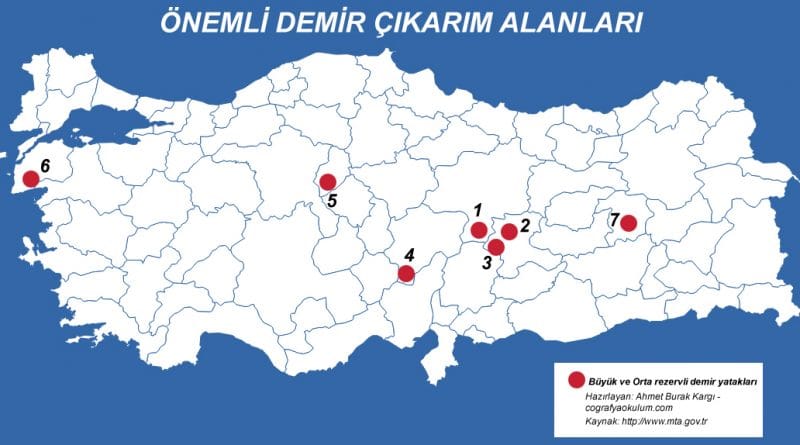 Türkiye'de Demir Çıkarılan Yerler ve Demir Çelik Fabrikaları 8